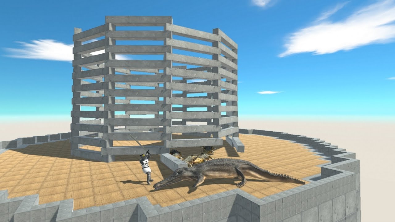 CROCODILE Squad in Circle Cage vs ALL UNITS on Tower Animal Revolt Battle Simulator