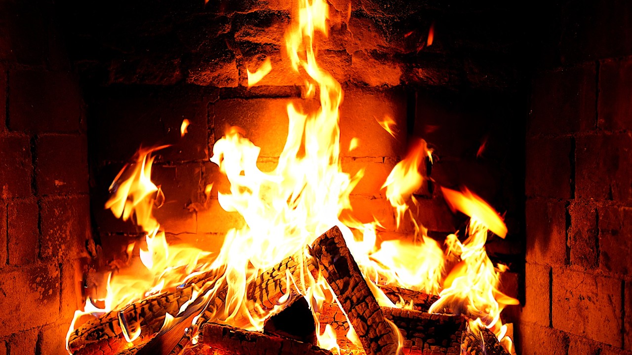 Cozy Fireplace 4K (12 HOURS). Fireplace with Crackling Fire Sounds. Fireplace Ambience