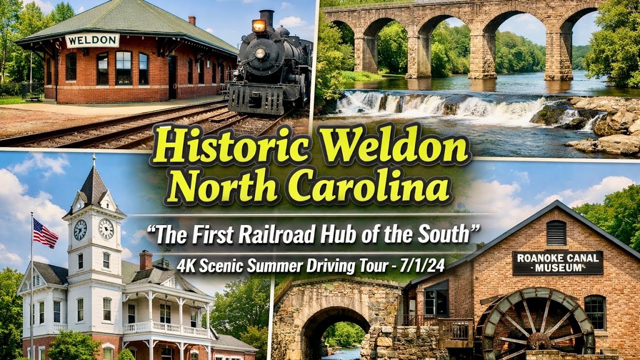 🇺🇸Historic Weldon North Carolina | 4K Scenic Summer Driving Tour - 7/1/24