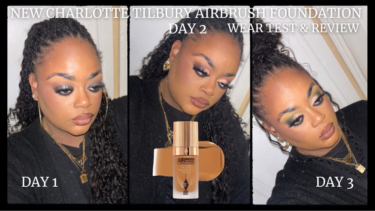 NEW! Charlotte Tilbury Airbrush Flawless full coverage foundation REFORMULATED | 4 day Wear test
