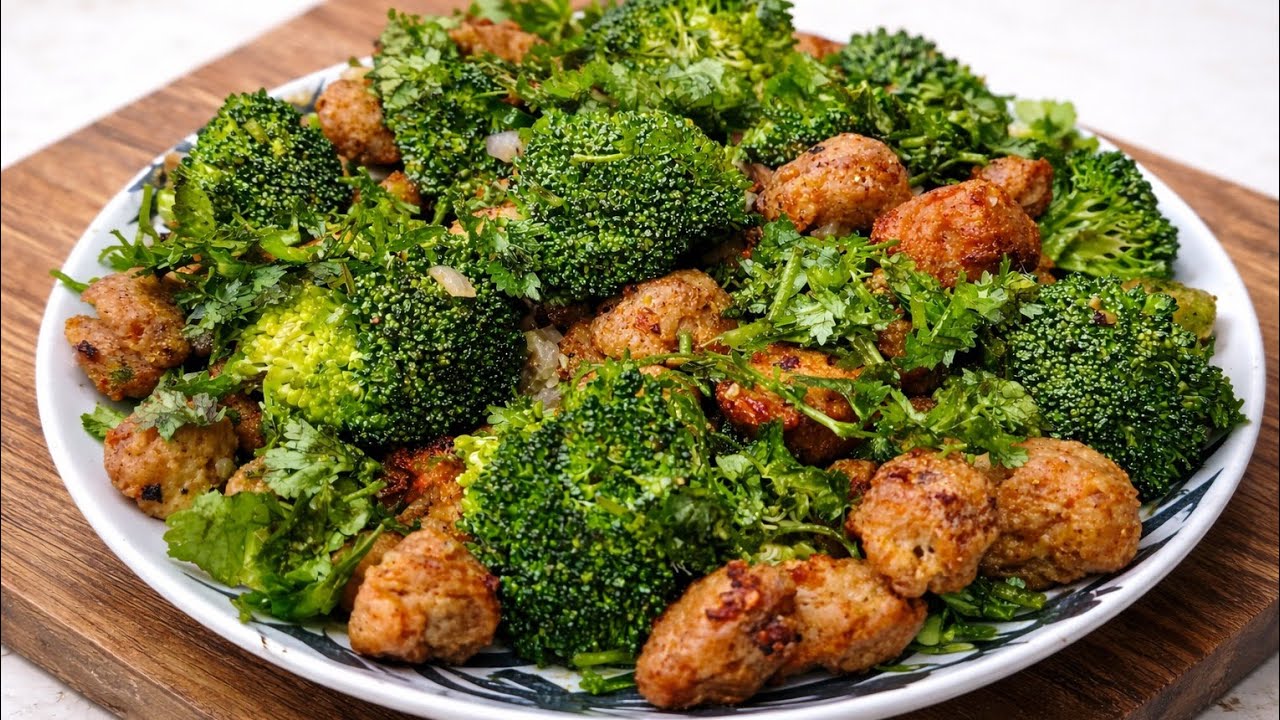 Crispy Soya Chunks with Saute Broccoli ki Healthy Recipe 