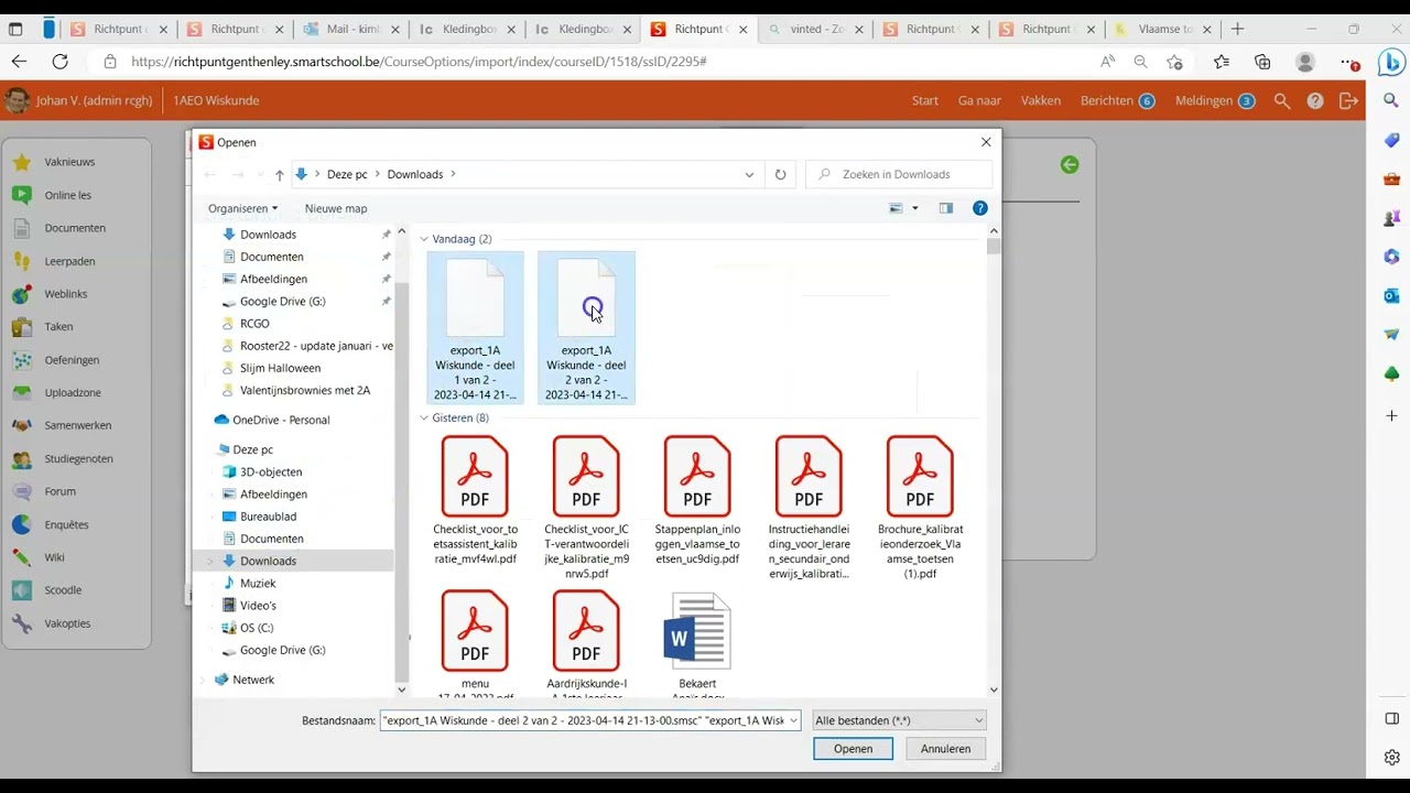 Vakinhoud kopiëren naar een ander Smartschoolplatform