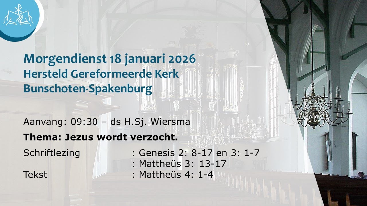 Morgendienst 18 januari 2026 - 9:30 - HGK Bunschoten-Spakenburg (GK)