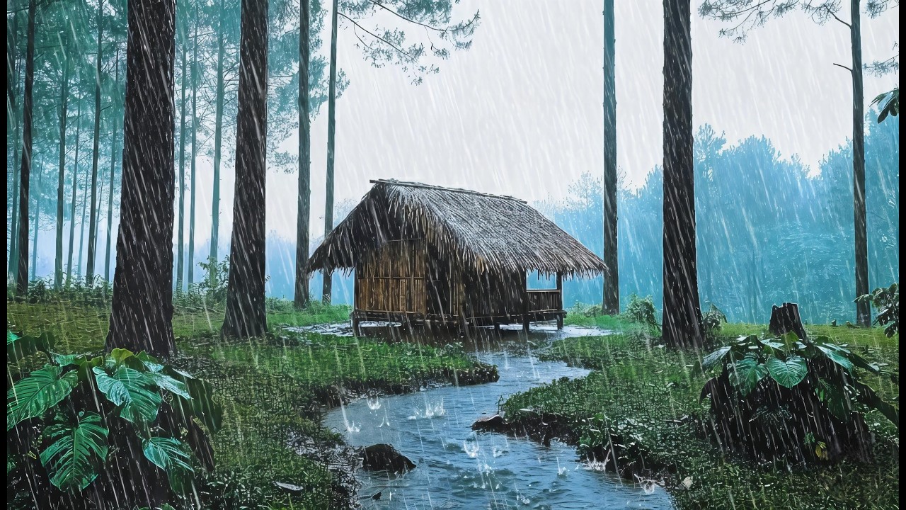 Forest Rain & Thunder Sounds for Sleeping 🌧️ Deep Relaxation ASMR