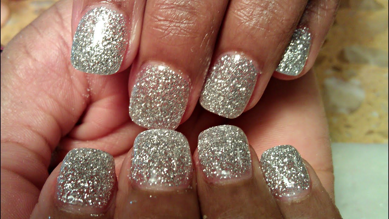 HOW TO SILVER GLITTER COLOR ACRYLIC NAILS TUTORIALS