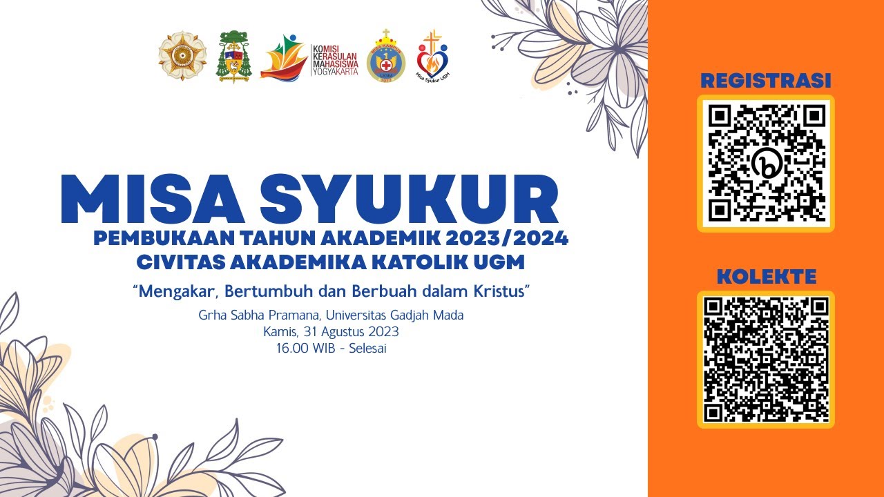Misa Syukur Pembukaan Tahun Akademik 2023/2024 Civitas Akademika Katolik UGM