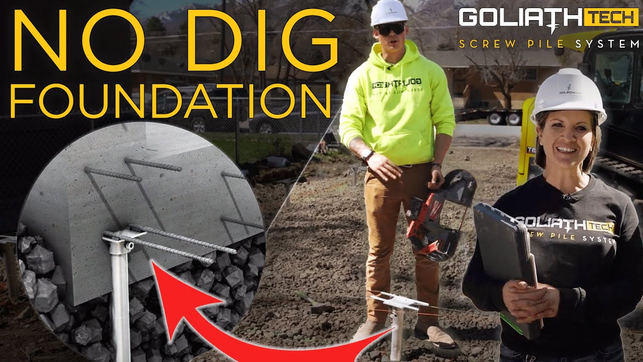 Helical Piles for Slab On Grade Construction - New Home Foundation