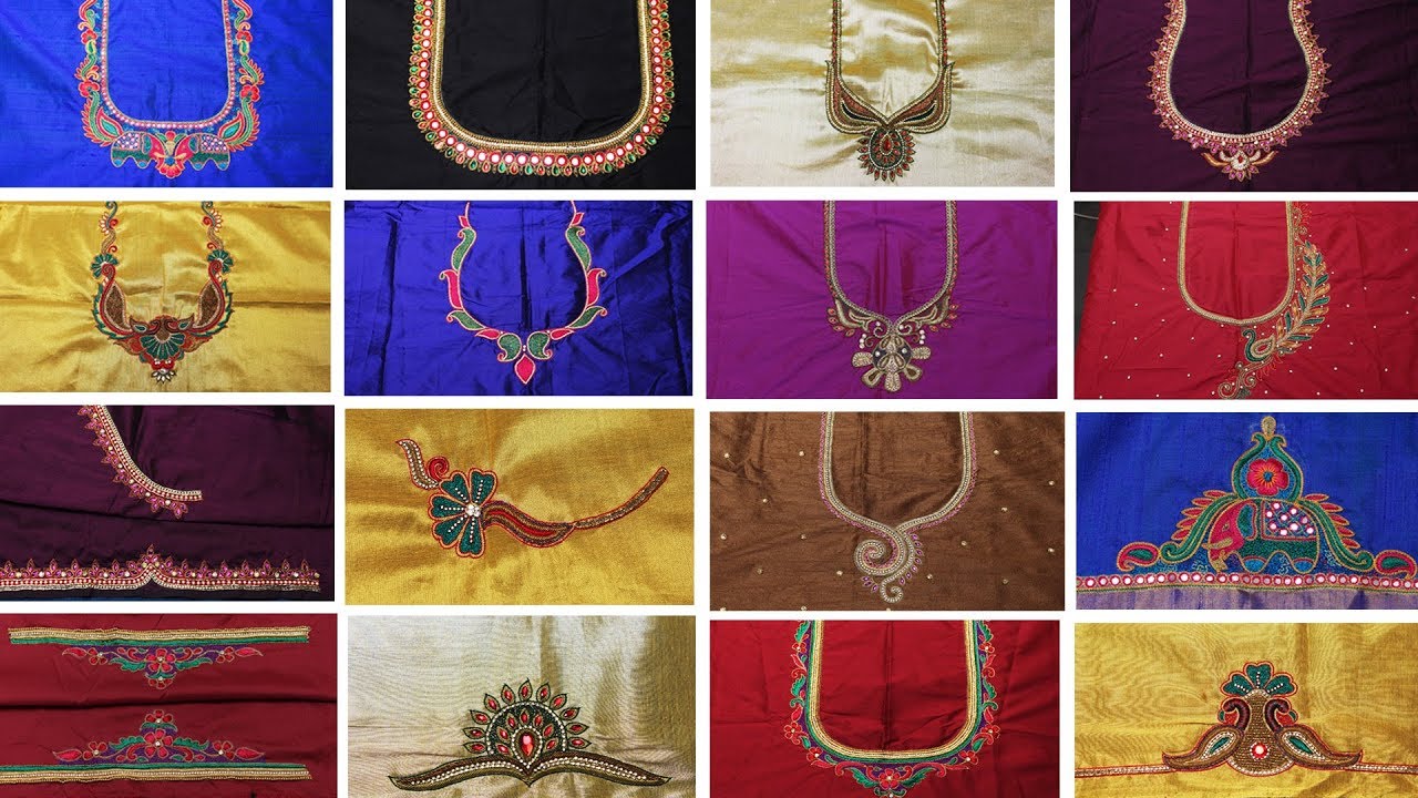 Hand Embroidery for Beginners | Latest maggam work Blouse Designs | Hand Works | My Creative Hub