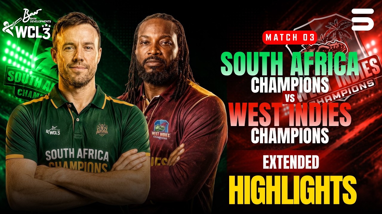 Full Match Highlights | South Africa Champions vs West Indies Champions | Match 3 | WCL 2026 | M9O1T