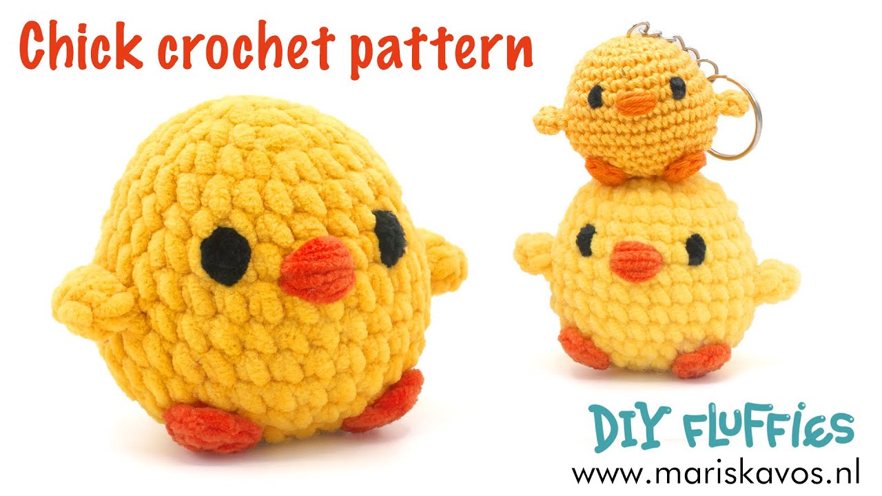 Mini Chick keychain Amigurumi crochet tutorial - almost NO SEW pattern for beginners
