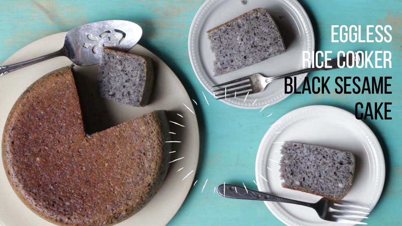 Rice Cooker Eggless Black Sesame Sponge Cake