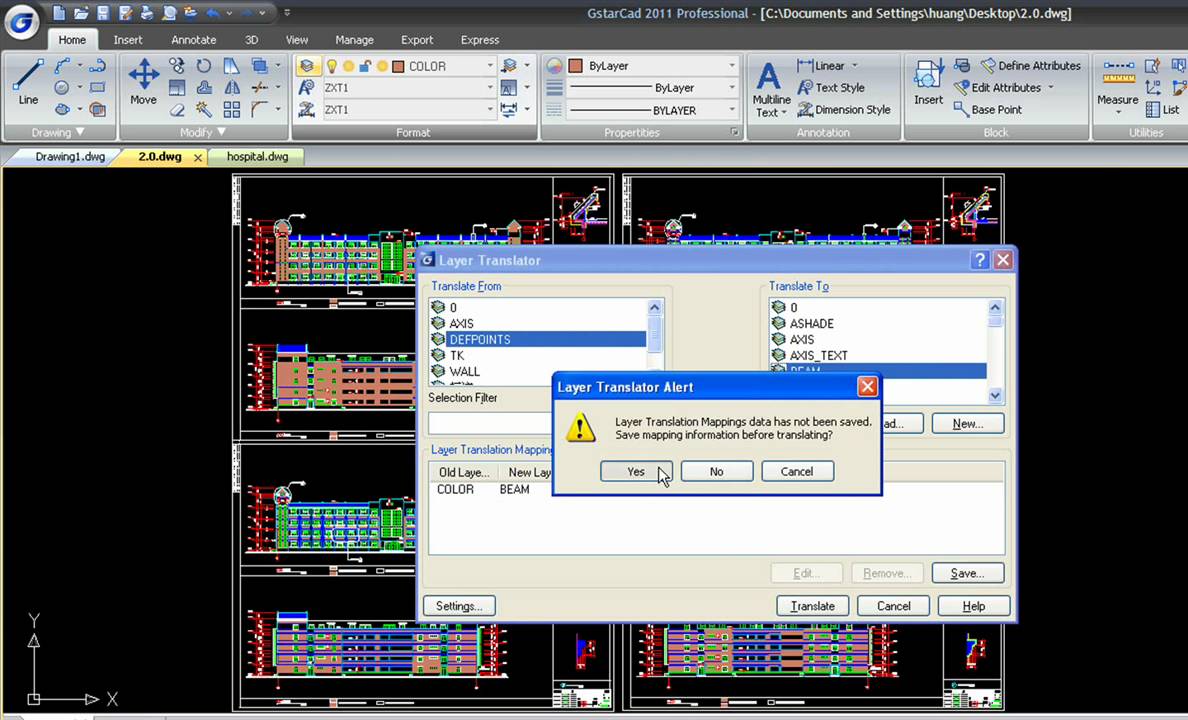 GSTARCAD 2011.. Layertrans--zoom