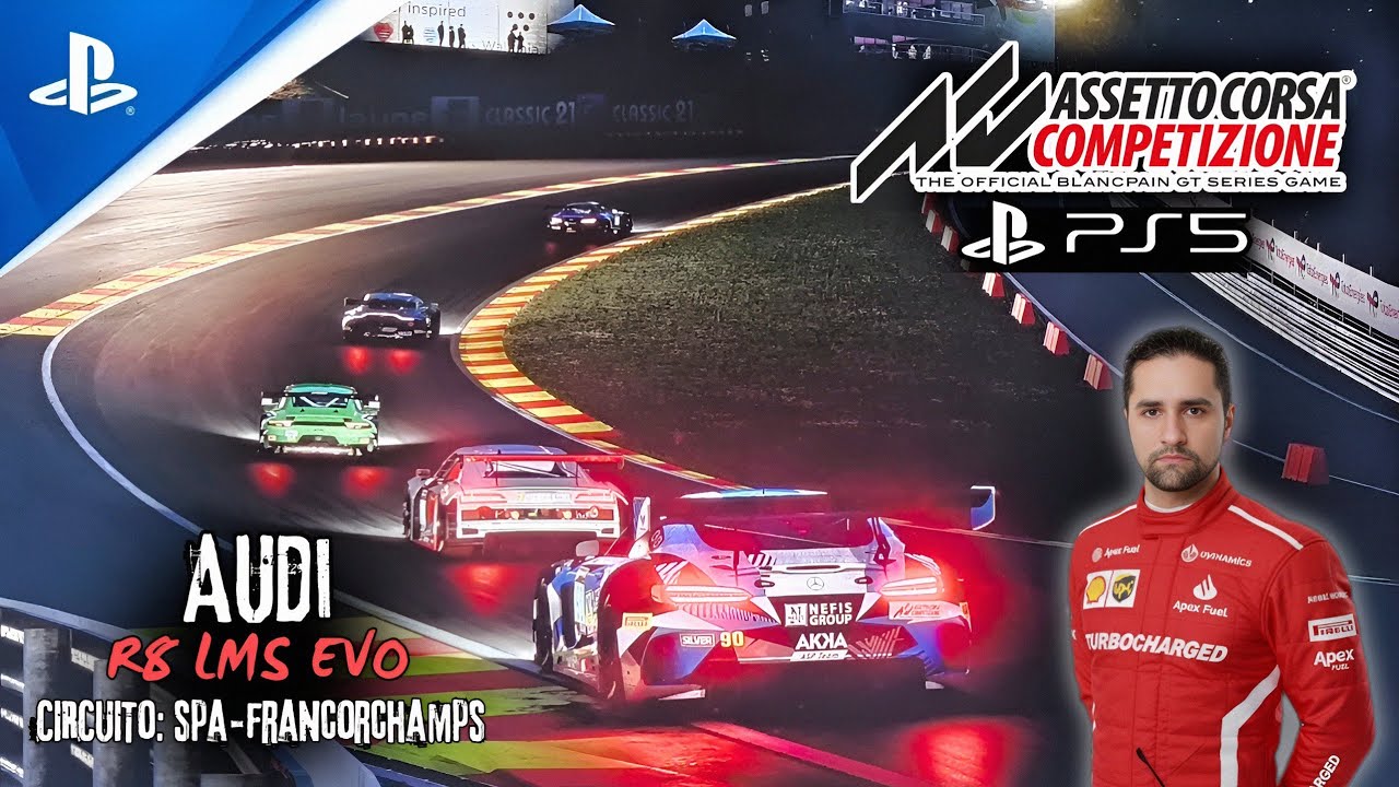NOITE EM SPA NÃO PERDOA! 🌙🔥 AUDI R8 largando em 10º! | ASSETTO CORSA COMPETIZIONE PS5 GAMEPLAY