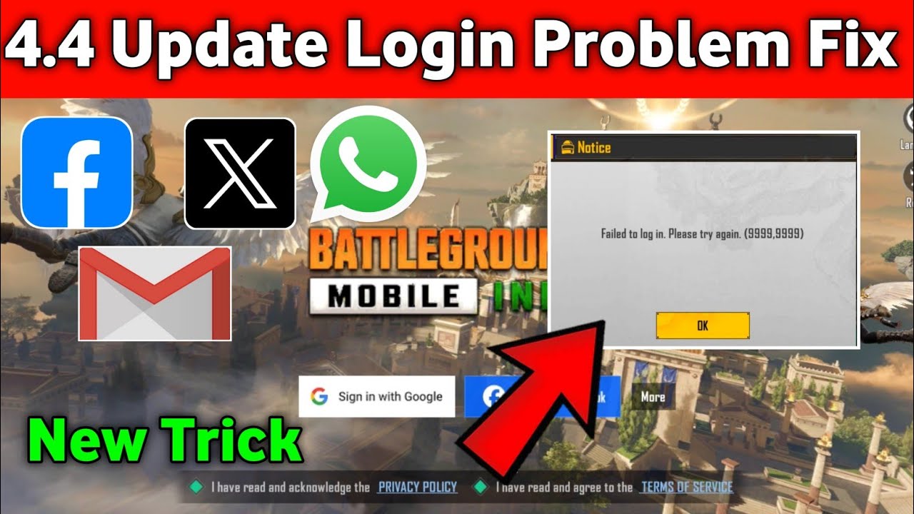 Failed To Login Try Again 9999 | Bgmi Login Problem | How To Fix Bgmi Login Problem
