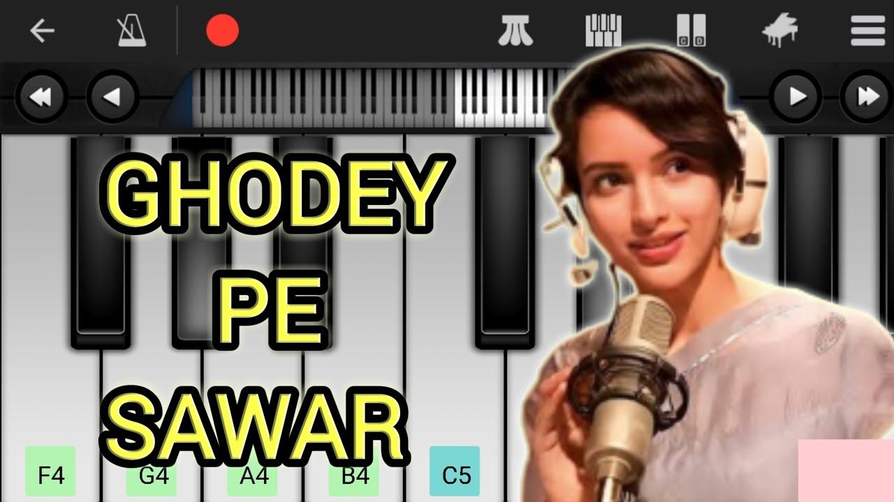 Ghode Pe Sawar song on mobile piano &hearts;️| famous tik tok song on piano | #Nomanangel #viralvideo