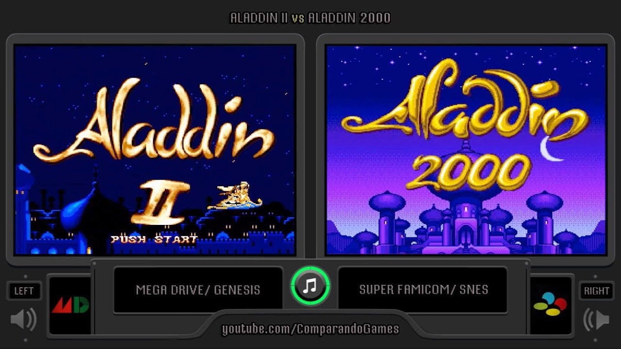 Aladdin 2 (Sega Genesis vs Snes) Side by Side Comparison (Aladdin II vs Aladdin 2000)
