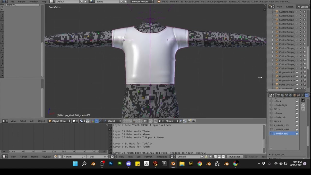 Mesh With Me! Rigging a Youth T-Shirt For Secondlife! #secondlife #creating #meshing #rigging