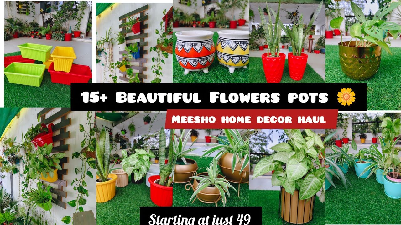 15+ Most *Lastest* Planter Collection 🌼|| Meesho home decor haul Starting just 49/- #planter #decor 