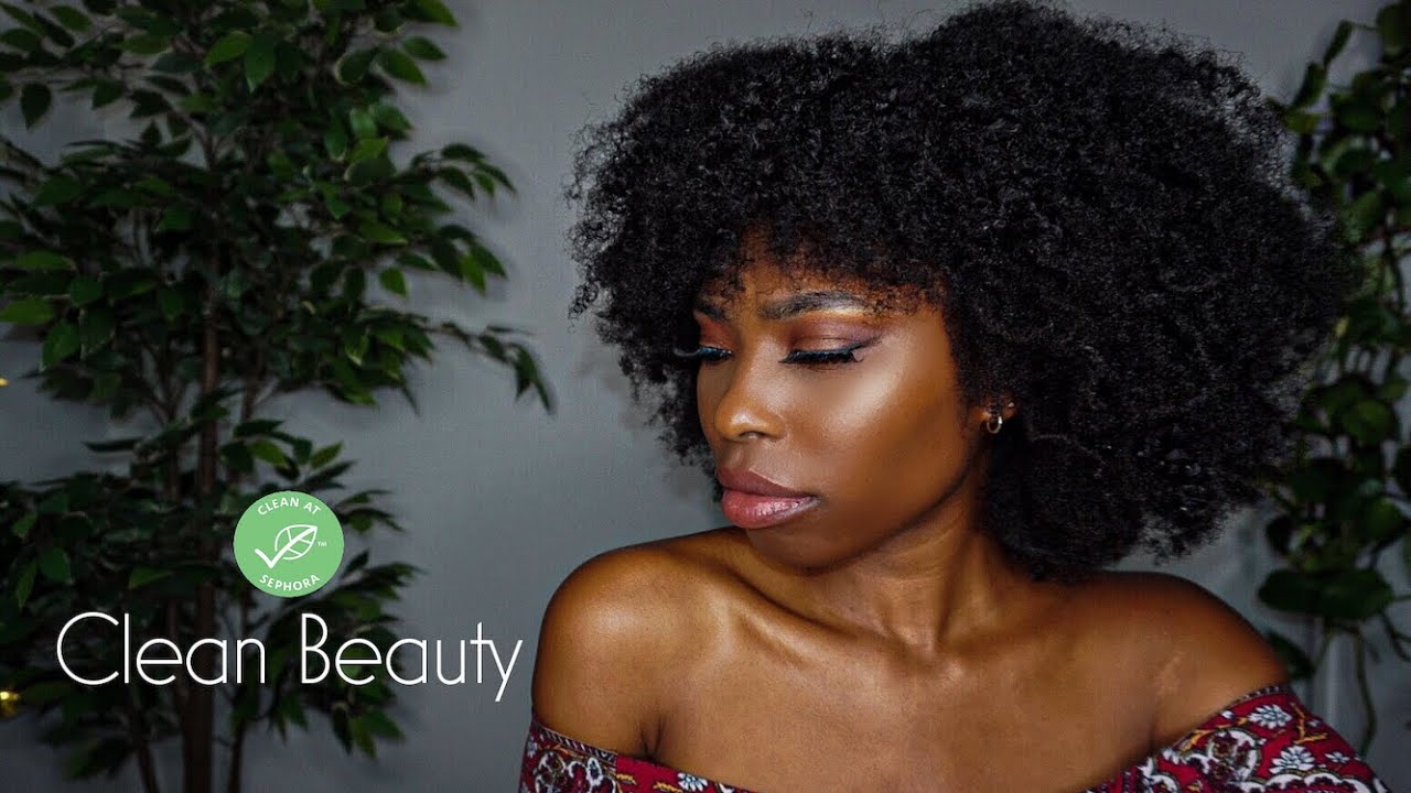 Clean makeup for dark skin. Get ready with me + Review