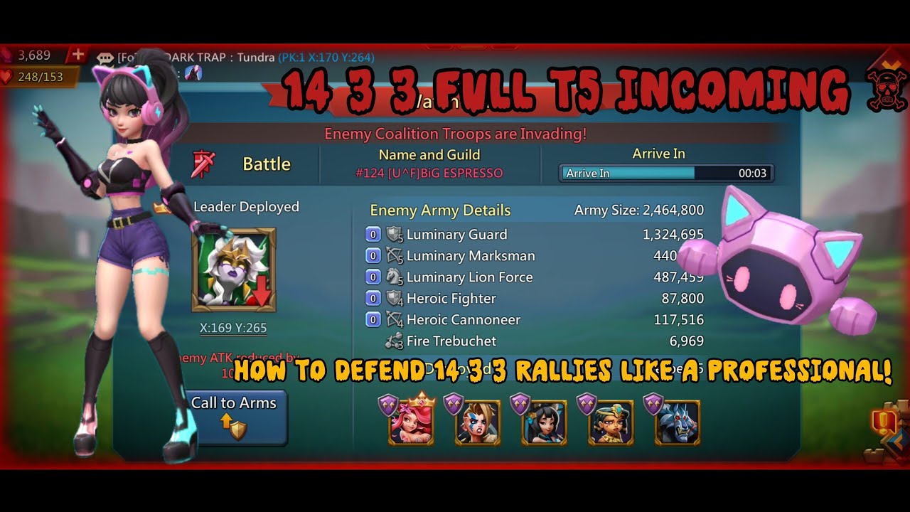 Lords Mobile - HOW TO DEFEND 14 3 3 HEAVY INF MIX RALLIES WITH THE HIGHEST CHANCE OF CAPPING!