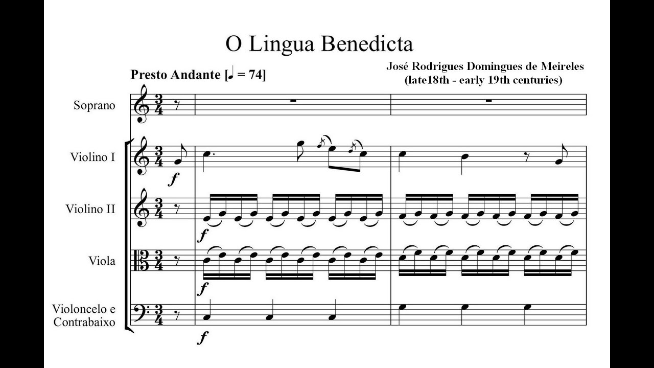 Meireles, José Rodrigues Domingues de (Brazil, late 18th - early 19th centuries) O Lingua Benedicta.