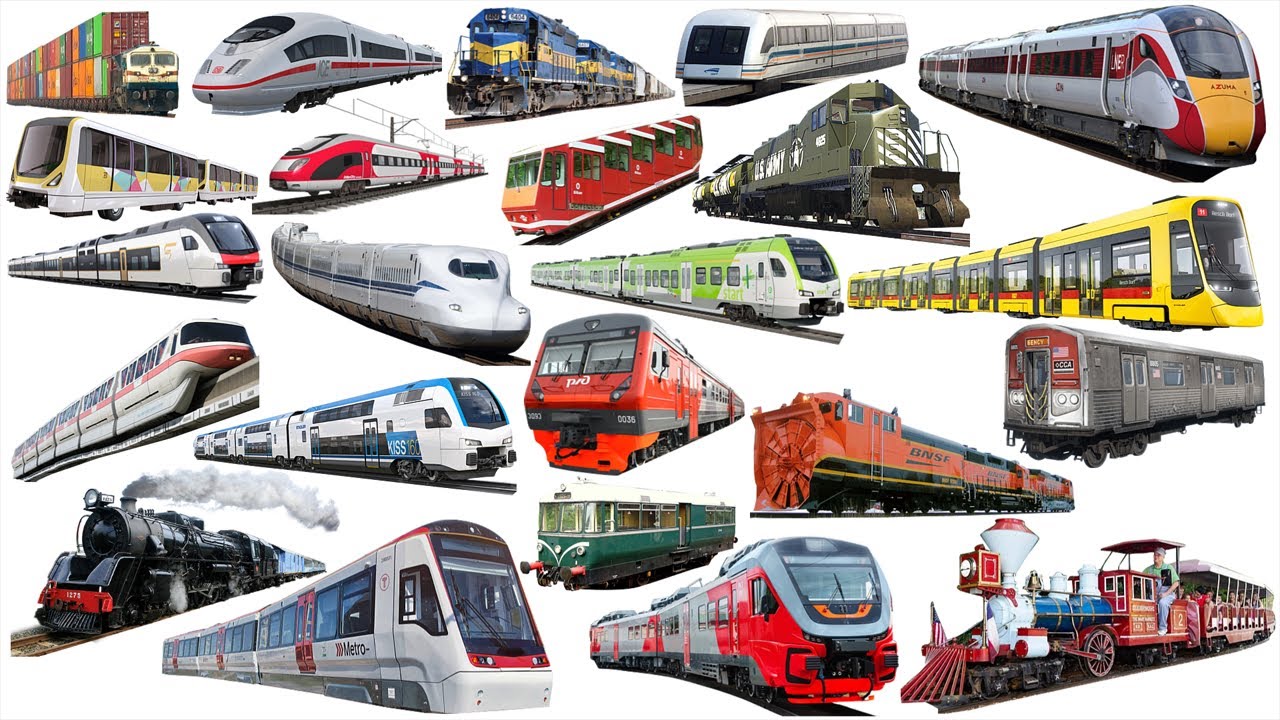 TRAINS NAME SOUNDS | Learning Types of Trains - Railway Vehicles - Trains and Subways For Kids