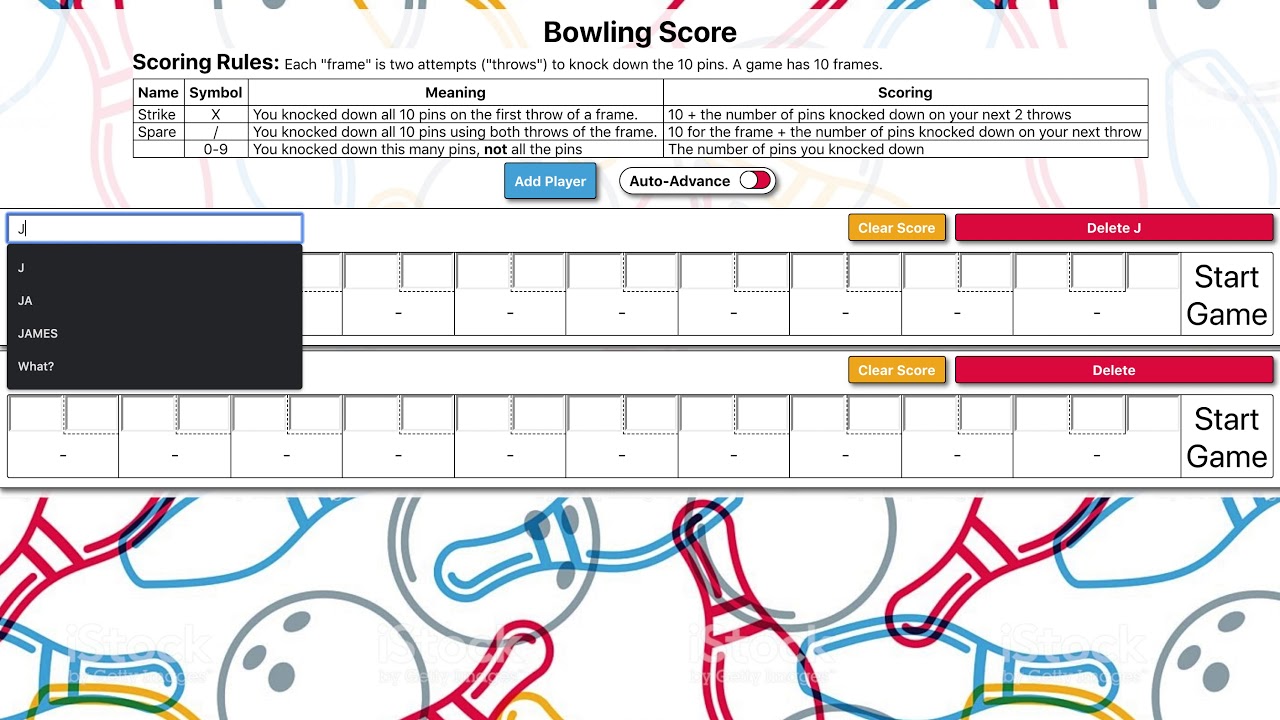 Bowling Score App