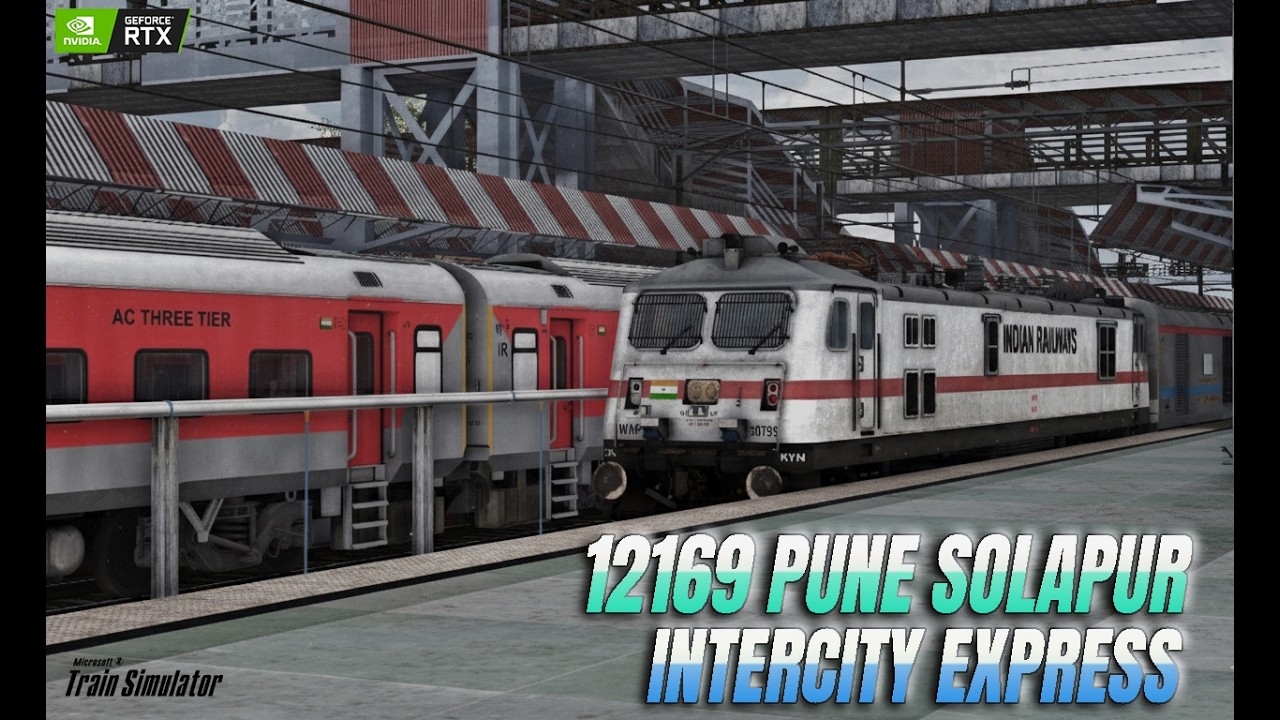 4K🔴LIVE MSTS || 12169 PUNE SOLAPUR INTERCITY EXPRESS || INDIAN TRAIN SIMULATOR