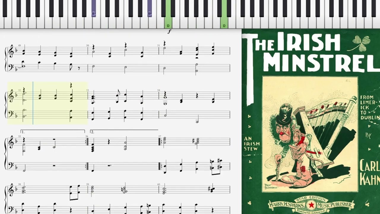 The Irish Minstrel by Carl Kahn (1904, piano solo)