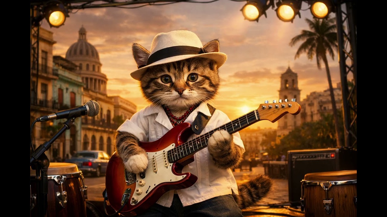 Relaxing Latin Guitar Instrumental | Tropical Chill Music#chillmusic #cat 