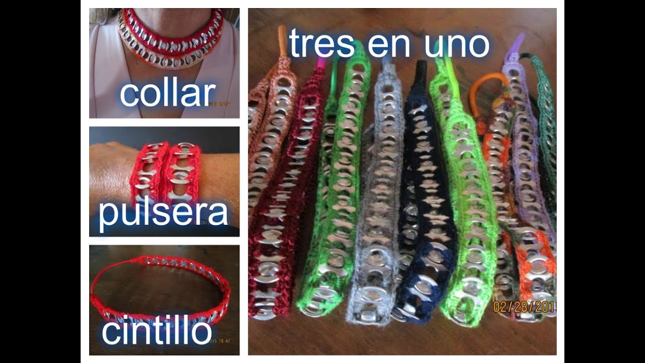 Cintillos, binchas o diademas en anillas de latas (taps)   Luz Mireya Martinez