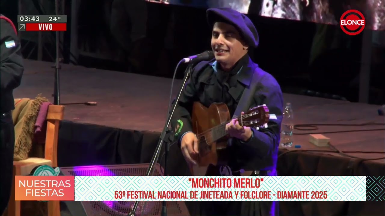 Monchito Merlo cerro la última noche del Festival Nacional de Jineteada y Folclore en Diamante 2025