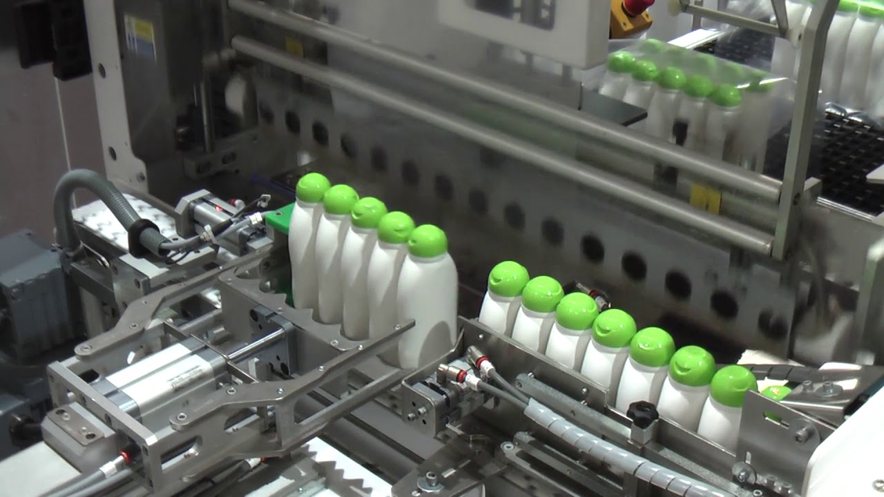 Video of Automatic Sleeve Wrapper Wrapping Plastic Bottles by ME Shrinkwrap
