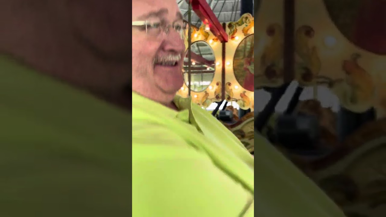 Feeling like kids on the Recreation Park Carousel in Binghamton, NY