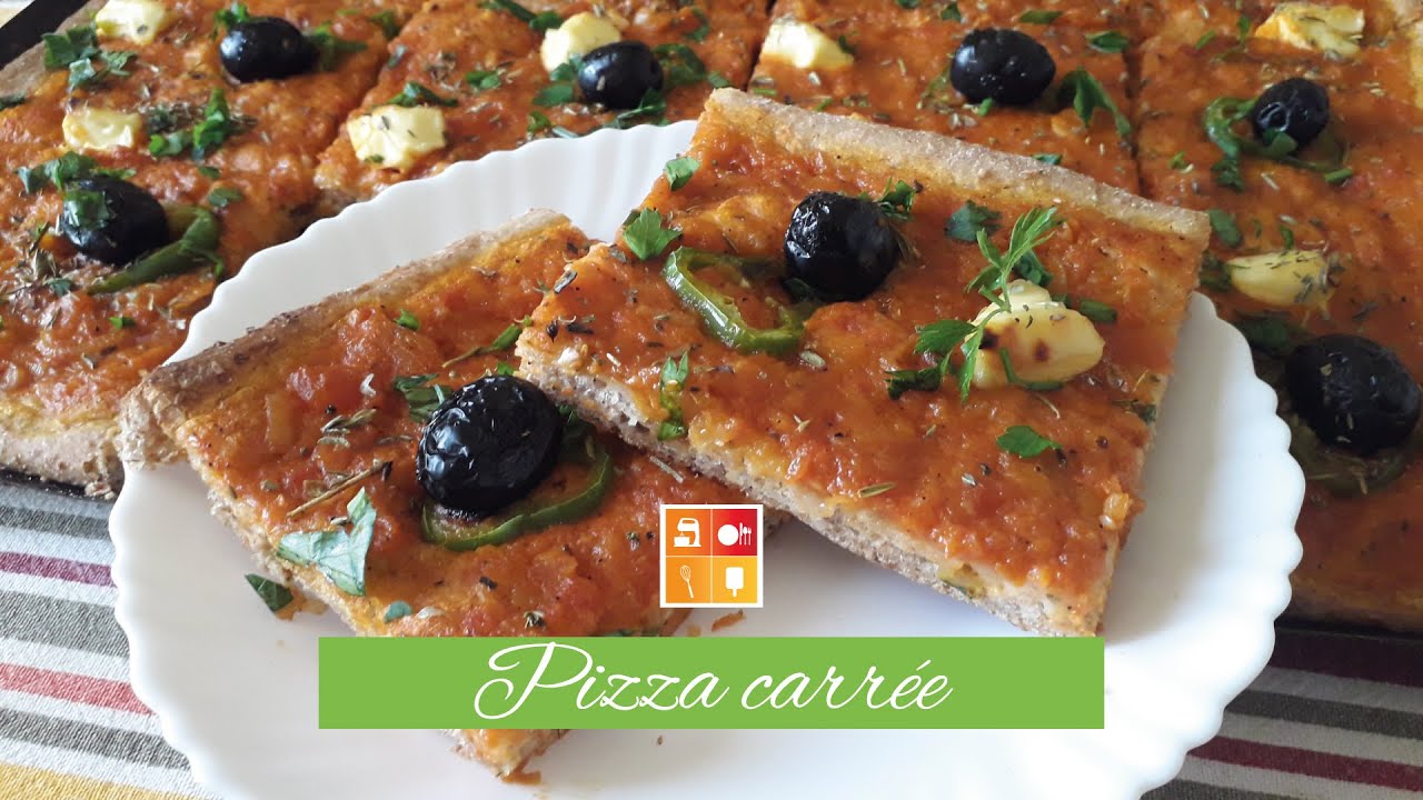 Pizza carrée - اليوم وصفة تهنيكم من التخمام بيتزا كاري  بسرعة البرق خفيفة وانتاع الزوالية