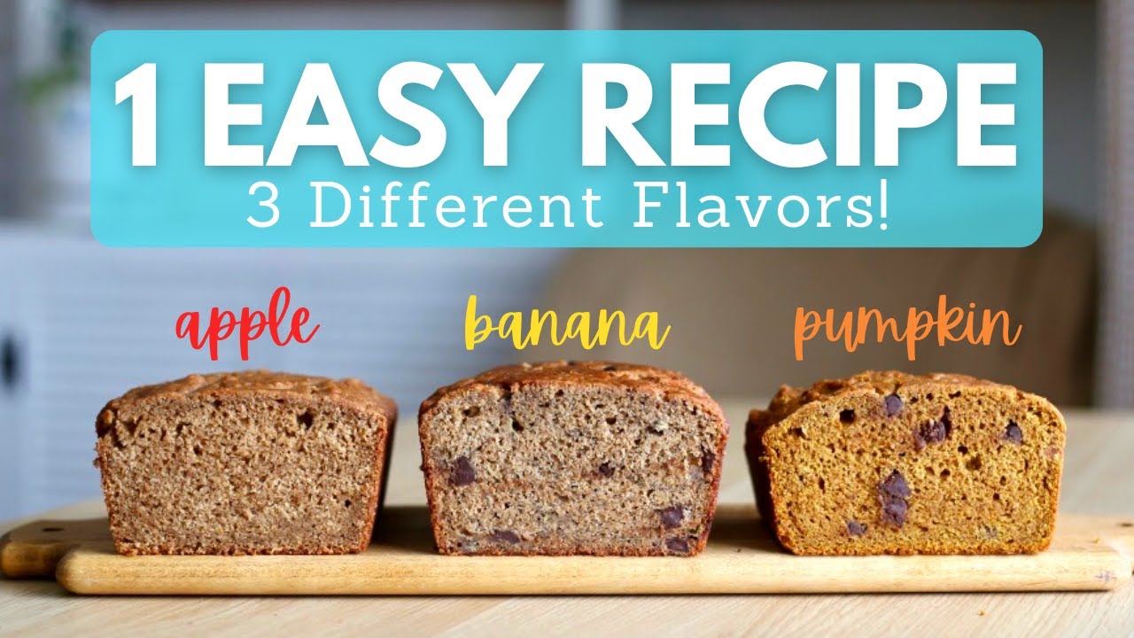 EASY VEGAN BANANA BREAD, PUMPKIN BREAD OR APPLE BREAD! (+ Free PDF)
