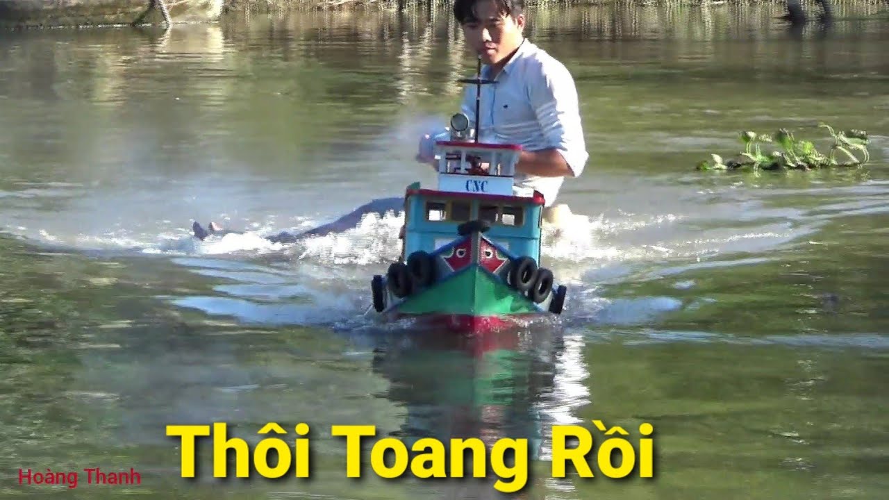 test run by homemade boats - Đem Tàu Kéo tự chế chạy thử kết quả  toang