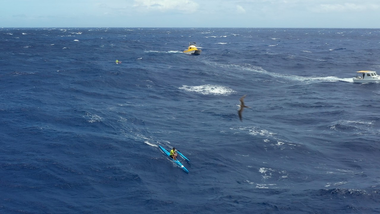 Team Kamanu in Pa'a Kaiwi Solo 2024 (Noio OC1 canoe)