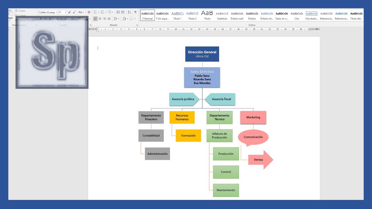 Word - Crear un organigrama en Word y personalizarlo. Tutorial en español HD