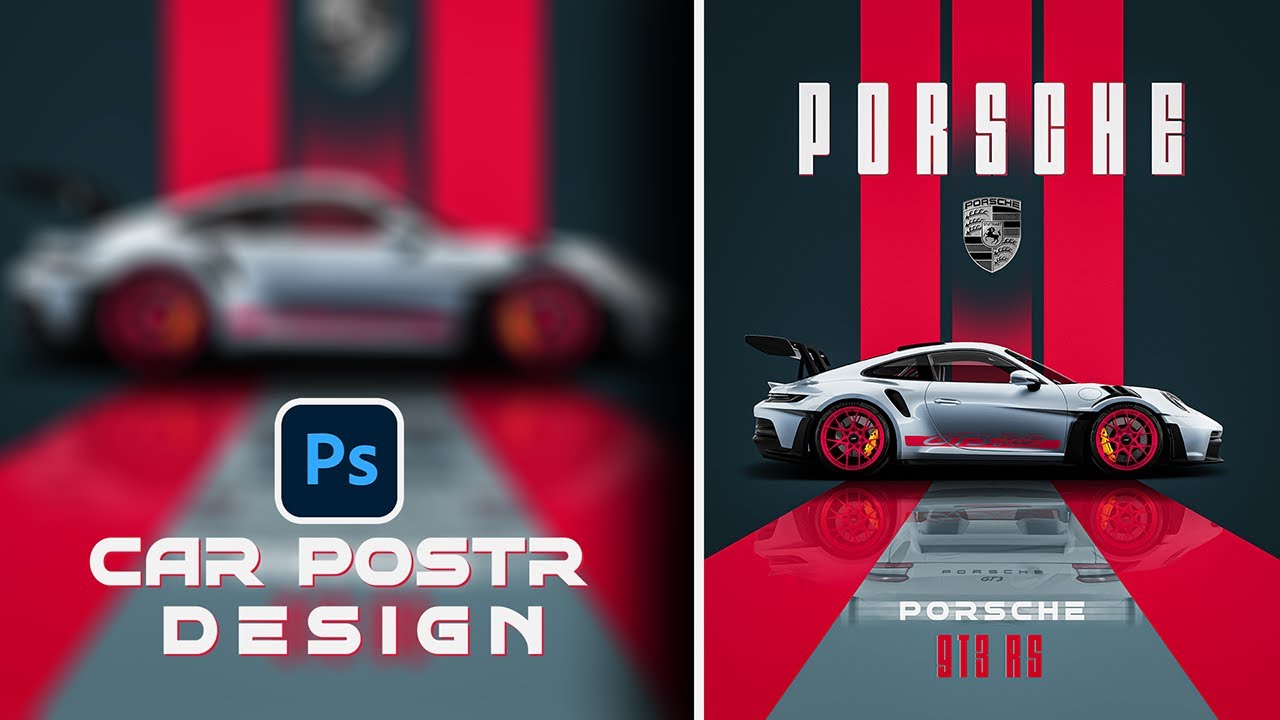 Porsche supercar poster design in Photoshop | Step-by-step tutorial