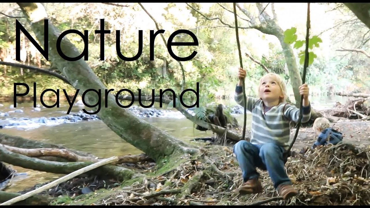 Kids discover a nature playground