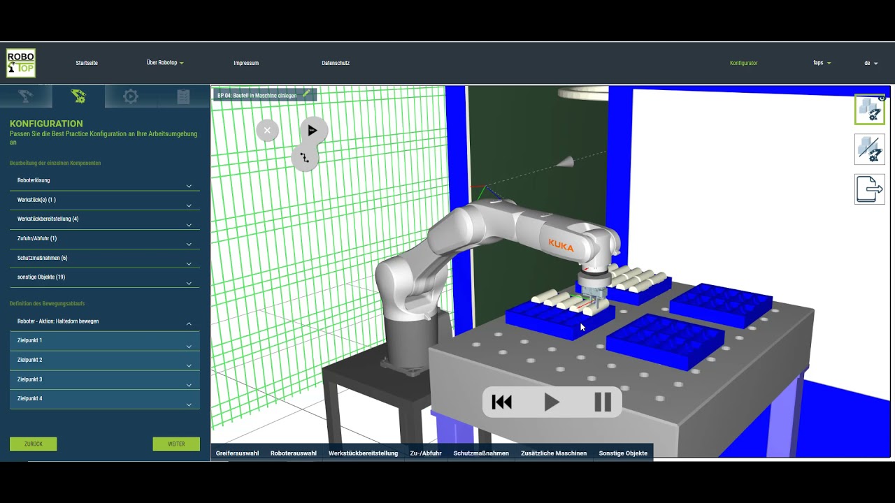 ROBOTOP Demonstration – Maschinenbeladen | FAPS