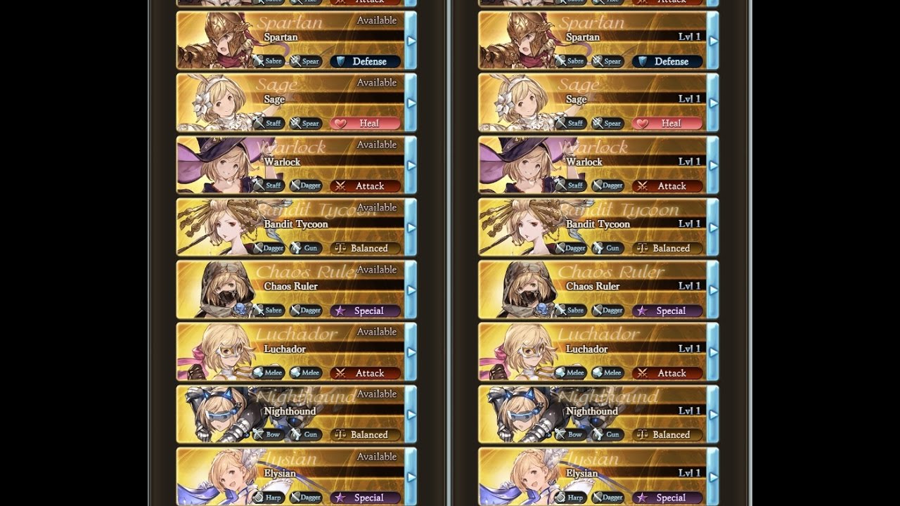 What Row IV class do I unlock first in Granblue Fantasy?