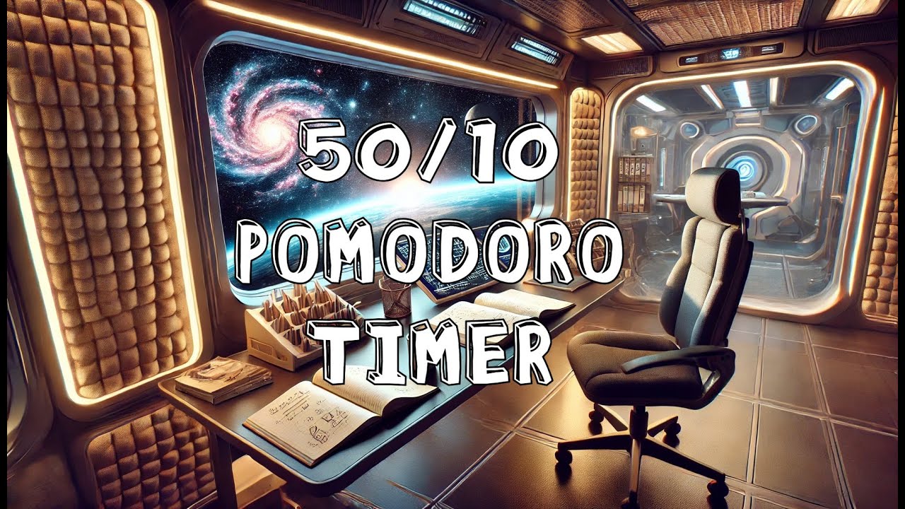 50/10 Pomodoro | Focus Music & Silent Breaks in a Futuristic Space Station | 3 Cycles