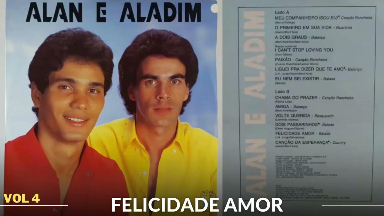 Alan & Aladim - Felicidade Amor (Primeira Formação) Lp 4