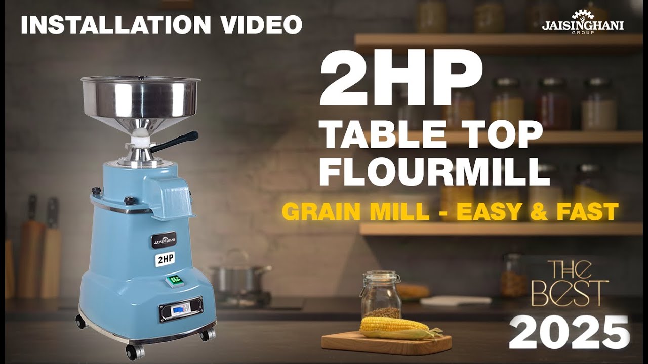 Jaisinghani Group 2 HP Table Top Stone Flour Mill Machine | Make Fresh Atta at Home in 2025