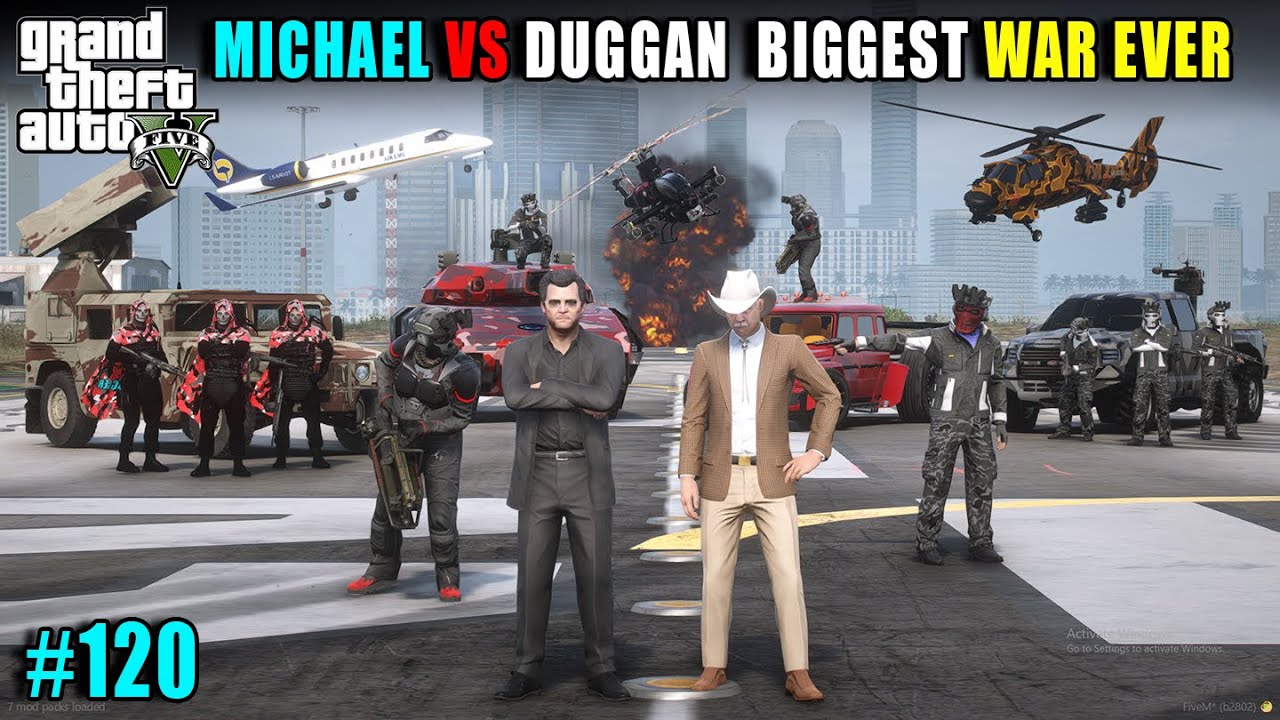THE LOS SANTOS's  BIGGEST WAR EVER MICHAEL VS DUGGAN | GTA 5 GAMEPLAY