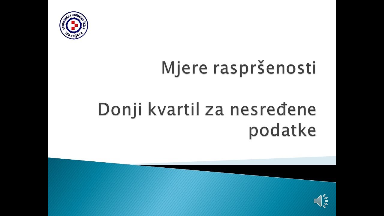 Donji kvartil za nesređene podatke