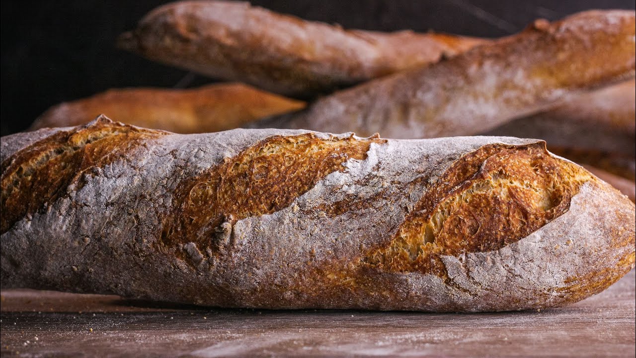 Crispy, Airy Sourdough Baguettes with Poolish | Bakery-Style at Home