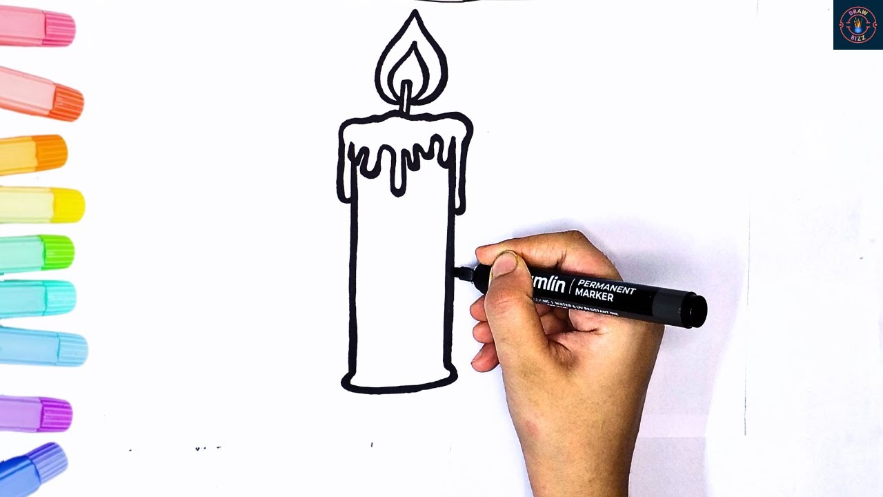 How To Draw a Candle | Easy Step By Step Tutorial